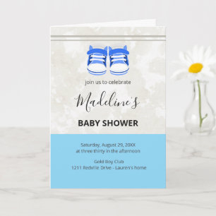 Cute Blue Baby Shower Invitation – Customizable 