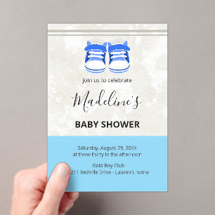 Cute Blue Baby Shower Invitation – Customizable 