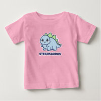 Cute Blue Baby Stegosaurus Dinosaur Chibi
