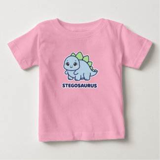 Cute Blue Baby Stegosaurus Dinosaur Chibi T-Shirt