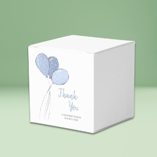 Cute Blue Balloons Baby Shower Thank You Favour Box