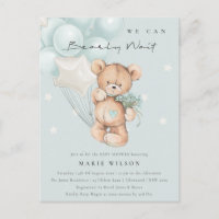Cute Blue Bear Bearly Wait Balloon Baby Shower