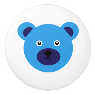 Cute Blue Bear Ceramic Knob