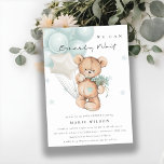 Cute Blue Bearly Wait Balloon Baby Shower Invitation<br><div class="desc">For any further customisation or any other matching items,  please feel free to contact me at yellowfebstudio@gmail.com</div>