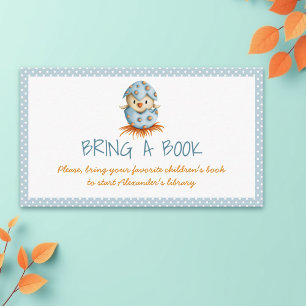 Cute Blue Bird Baby Shower Bring a Book Enclosure Card
