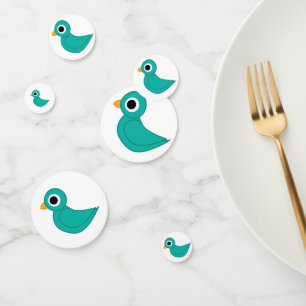 Cute blue bird confetti