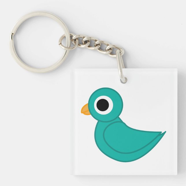 Cute blue bird key ring (Front)