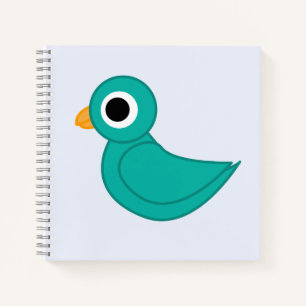 Cute blue bird notebook