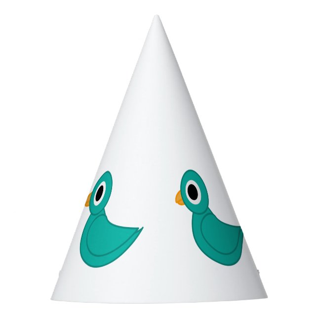 Cute blue bird party hat (Front)