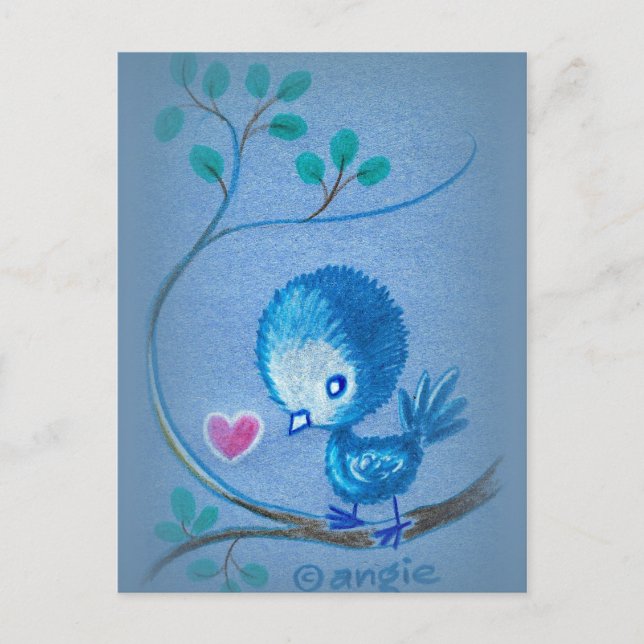 Cute Blue Bird Postcard (Front)