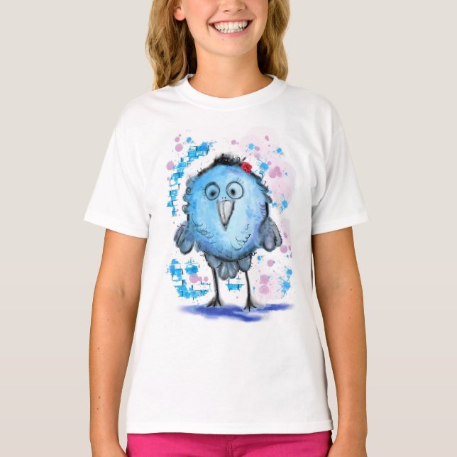 Cute Blue Bird T-Shirt (Front)