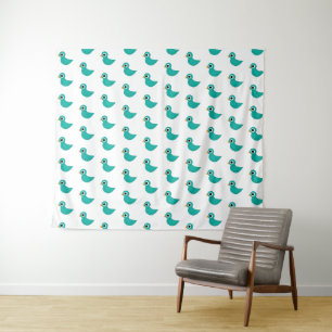 Cute blue bird tapestry