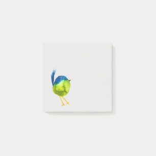 Cute blue bird watercolor post-it notes