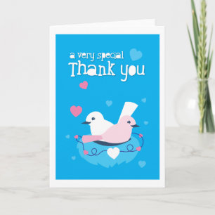cute blue birds love very special thank you! you card