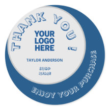 Cute Blue Blue Business Thank you Sticker
