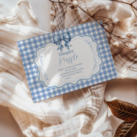 Cute Blue Bow Ribbon Gingham Raffle Diapper