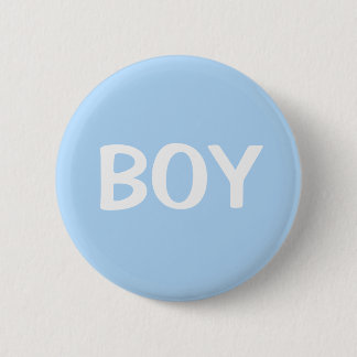 Cute Blue Boy Baby Gender Reveal Button