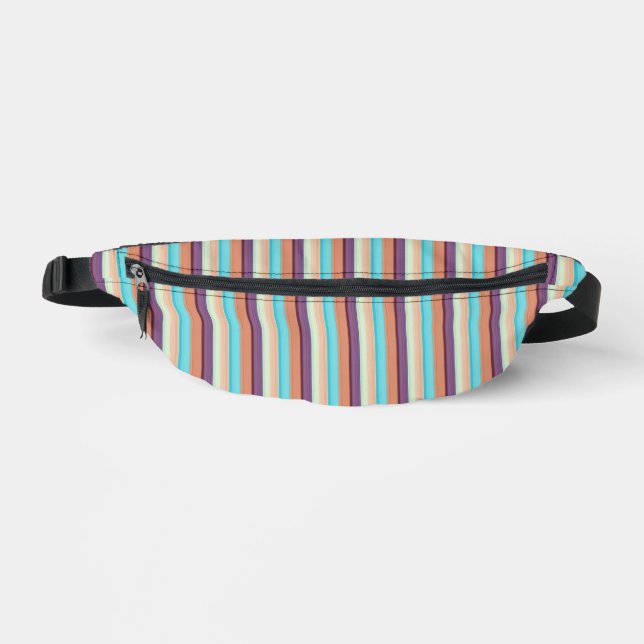 Cute blue brown stripes  bum bags (Front)