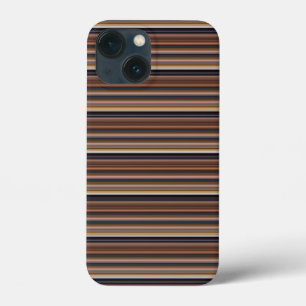 Cute blue brown stripes iPhone 13 mini case