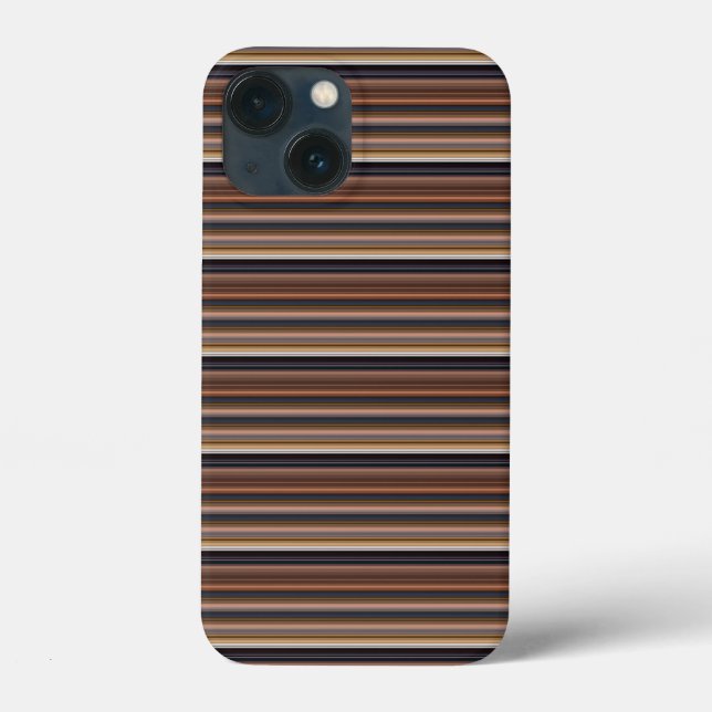 Cute blue brown stripes Case-Mate iPhone case (Back)