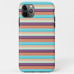 Cute blue brown stripes Case-Mate iPhone case