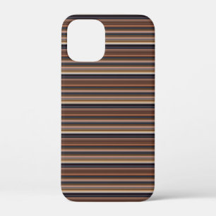 Cute blue brown stripes iPhone 12 mini case