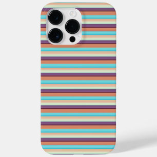 Cute blue brown stripes Case-Mate iPhone 14 pro max case