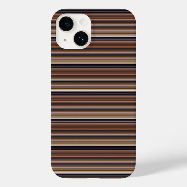 Cute blue brown stripes Case-Mate iPhone case (Back)
