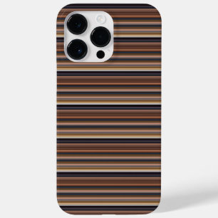 Cute blue brown stripes Case-Mate iPhone 14 pro max case