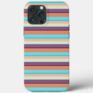 Cute blue brown stripes  iPhone 13 pro max case