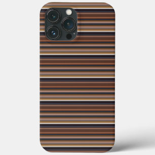 Cute blue brown stripes iPhone 13 pro max case