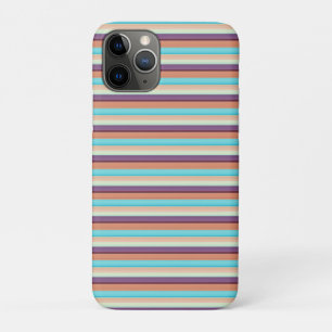 Cute blue brown stripes Case-Mate iPhone case