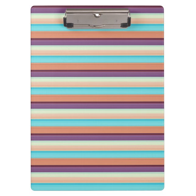 Cute blue brown stripes  clipboard (Front)