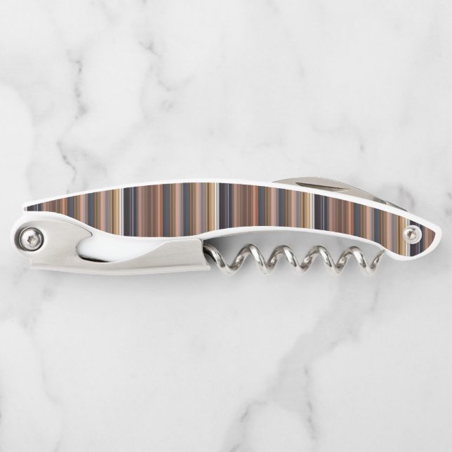 Cute blue brown stripes corkscrew (Front)