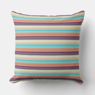 Cute blue brown stripes  cushion