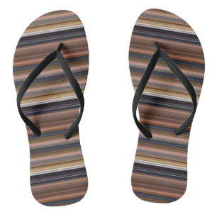 Cute blue brown stripes jandals