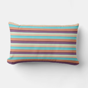 Cute blue brown stripes  lumbar cushion