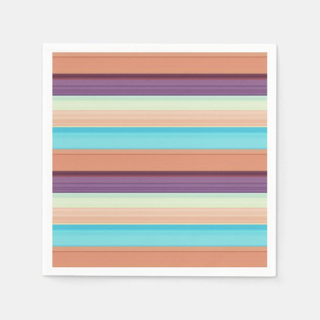 Cute blue brown stripes  napkin (Front)