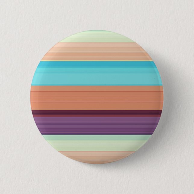 Cute blue brown stripes throw pillow 6 cm round badge (Front)