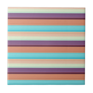 Cute blue brown stripes tile