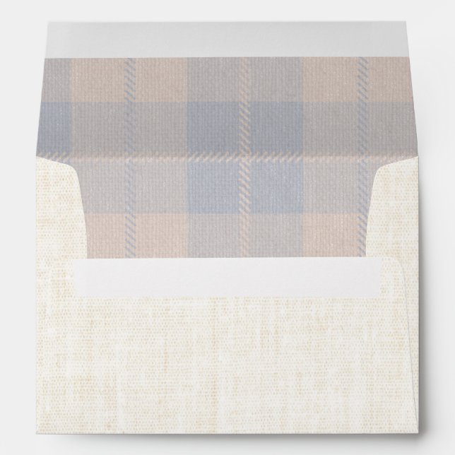 Cute Blue Buffalo Plaid Envelope (Back (Bottom))