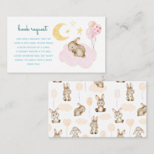 Cute Blue Bunny Baby Animal Book Request Enclosure Card
