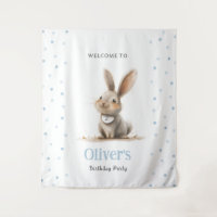 Cute Blue Bunny Kid's Birthday Party