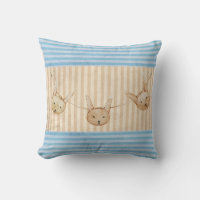 Cute Blue Bunny Rabbit Stripe