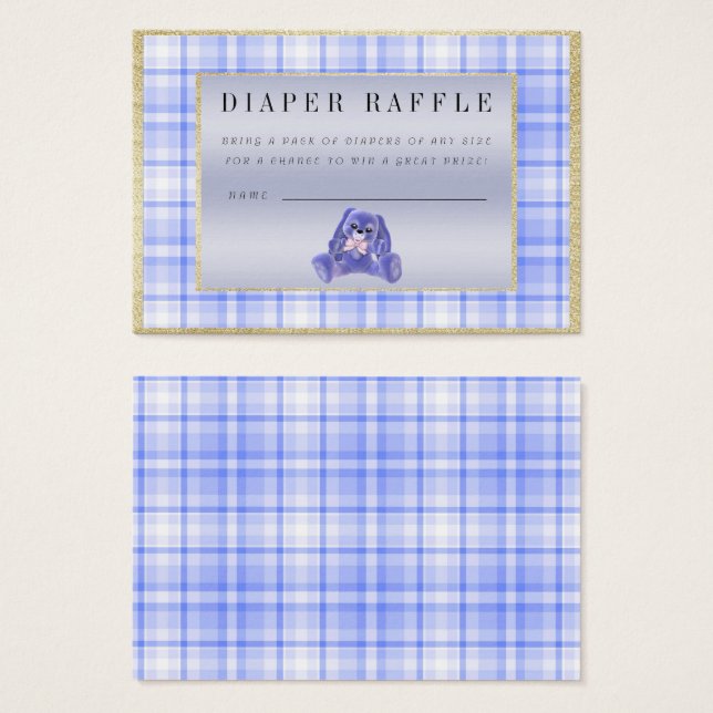 Cute Blue Bunny "Raffle" Baby Shower (Front & Back)
