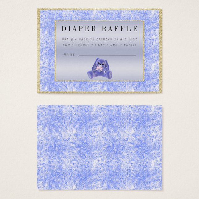 Cute Blue Bunny "Raffle" Baby Shower (Front & Back)