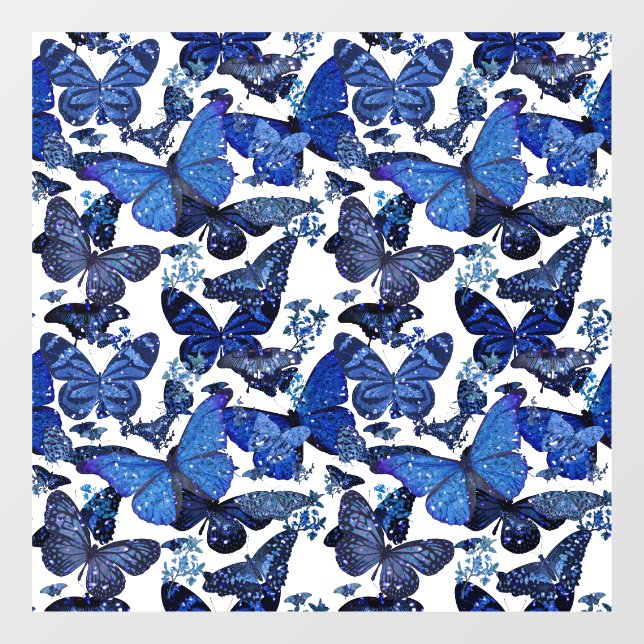 cute blue butterflies with glitter (Sheet)