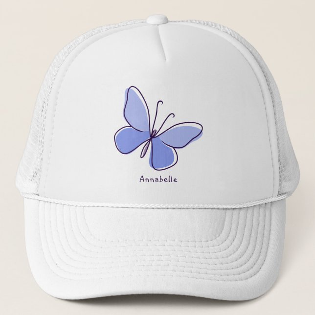 Cute Blue Butterfly Summer Trucker Hat (Front)