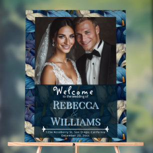 Cute Blue Calla Lilies Countryside Wedding Acrylic Sign