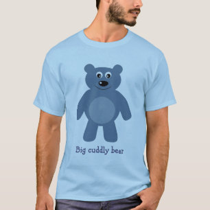 Cute Blue Cartoon Big Cuddly Bear T-Shirt